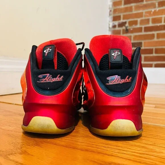 2014 PreOwned Nike Lil Penny Posite University Red Black Men Shoes - Picture 10 of 16